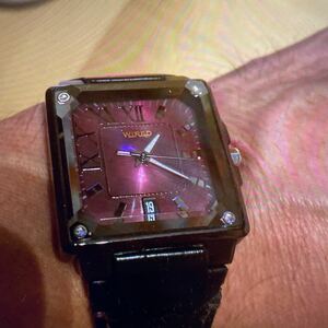 WIRED 腕時計メンズ　ベニ紫文字盤カットガラス