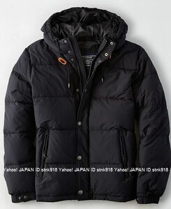 〓ラスト!!アメリカンイーグル/US XL/AEO Hooded Puffer ダウンジャケット/Black