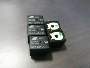 SRA-05VDC-CL 5V 20A 小型 パワー リレー 2接点 1回路 5個セット