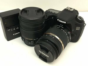 Canon EOS 60D / TAMRON 18-270mm F/3.5-6.3 他 デジタル一眼レフカメラ レンズ 充電器付き 通電確認済み ジャンク 中古【UW050033】