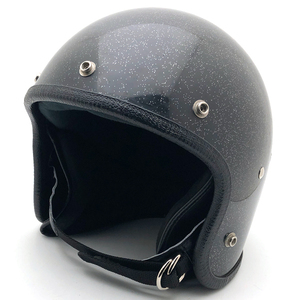 送料無料 BLACK METALFLAKE 59cm/ビンテージヘルメット黒ブラックスモールジェットヘルメットハーレーチョッパーバイクbellベル500txmchal