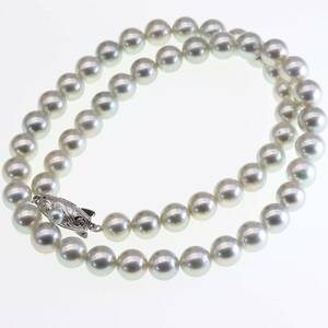 田崎真珠 ネックレス シルバー系 グレーパール 真珠 7.3～8ｍｍ TASAKI タサキ