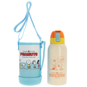 ☆ SNOOPYツートンカラー ☆ カバー付ダイレクトステンボトル 600ml KSTCH6 スケーター 水筒 キッズ ワンタッチ 600ml