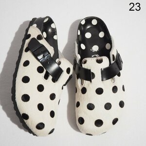 M7035P ●MANOLO BLAHNIK マノロブラニク BIRKENSTOCK ビルケンシュトック● 22AW Boston polka dot ハラコ サンダル ドット36/23cm rb mks