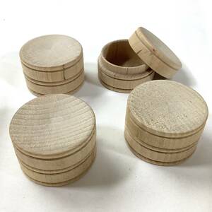 ★WOOD■送料無料 絶版 TOLE トール ウッド 素材 白木■ 小物ケース 銀座ソレイユ ラウンドボックス 4ヶセット■ARTBOOK_OUTLET■BRB3-01