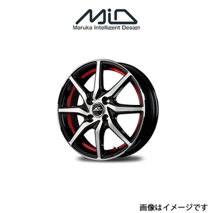 MID シュナイダー RX810 アルミホイール 4本 N-VAN JJ系(12×4J 4-100 INSET43 ブラックポリッシュ/アンダーカットレッド)SCHNEIDER RX810