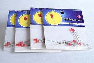 【N-231】OHM LED＜発光ダイオード＞φ3mm 赤 5個入り4セット/KIT-LE3 R/オーム電機/工作用/商品番号：00-1712