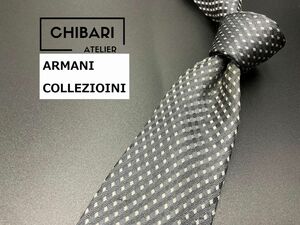 【美品】ARMANI COLLEZIONI　アルマーニ　ドット柄　ネクタイ　3本以上送料無料　グレイ　0502207