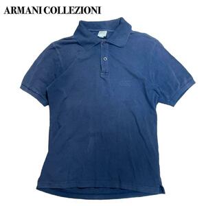 ARMANI COLLEZIONI アルマーニ ポロシャツ 紺 ネイビー L