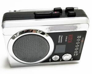 昭和の面影AMFMカセット式録音再生コンパクトレトロラジオ