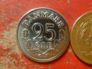 外国・デンマーク／２５オーレ白銅貨（1966年）　240507