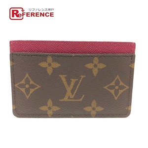 LOUIS VUITTON ルイヴィトン M60703 ポルト カルト・サーンプル モノグラム カードケース フーシャ ブラウン レディース【中古】