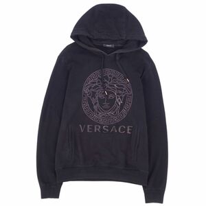 ヴェルサーチ VERSACE パーカー フーディー メデューサ プルオーバー コットン トップス メンズ M ブラック cf05mm-rm11e27517