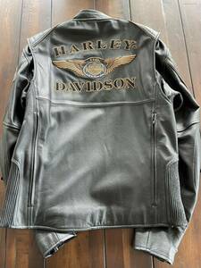 Harley-Davidson ハーレーダビッドソン レザージャケット サイズS(日本サイズでL位) 110周年限定モデル 美品 シングルライダース