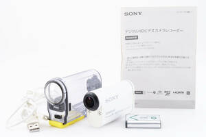 ★美品★ SONY HDR-AS100V ホワイト 防水ハウジング付き アクションカム　ソニー #0176