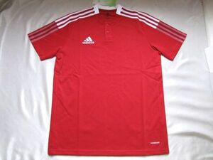 adidas アディダス Tシャツ ポロ トレーニング TIRO (M) 赤◆送料無料◆