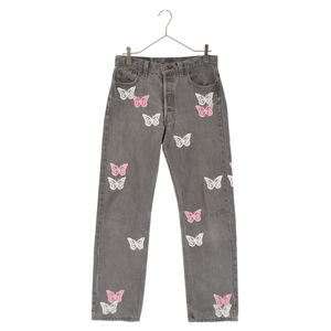 About Dreams アバウトドリームズ Butterfly Denim バタフライペイントデニムパンツ リーバイスリメイク ブラック