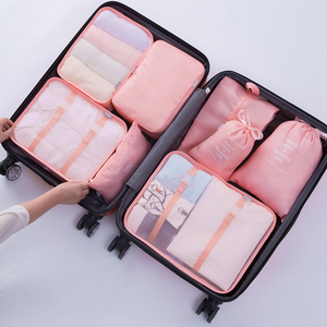 ☆ ピンク トラベルポーチ セット 通販 8点 大容量 アレンジケース トラベル収納バッグ 衣類仕分け 衣類収納 衣類 収納バッグ パッキング