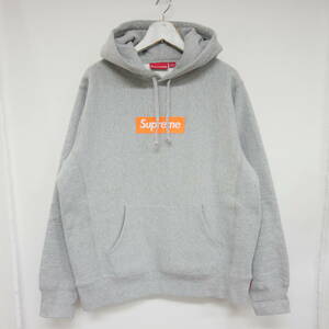 【1円】良好 国内正規 Supreme 17AW 17FW Box Logo Hooded Sweatshirt ボックスロゴパーカー フーディー Heather Grey ヘザーグレー M