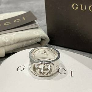 GUCCI グッチ インターロッキング GG シルバー 925 リング 19号