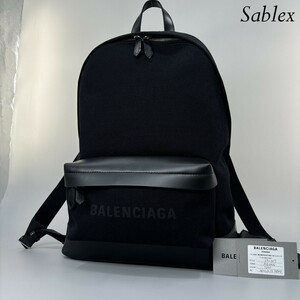 1円【未使用】バレンシアガ エブリデイ バックパック リュックサック レザー ブラック キャンバス 3552374 BALENCIAGA EVERYDAY BACKPACK