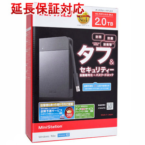 BUFFALO バッファロー製PortableHD HD-PZF2.0U3-BKA/ブラック 2TB [管理:1000015615]