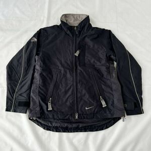 90s NIKE ACG ナイロン シェル ジャケット フルジップ ジップアップ 黒 ブラック 刺繍ロゴ M ビンテージ （ 90年代 ナイキ オリジナル 00s