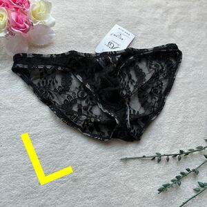 新品 メンズ　Lサイズ　ARIGREBEN ハイレグ ブラック　花柄　シースルー 　sexy ビキニブリーフ メンズ下着　ショーツ　パンツ