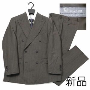 994● 新品 伊トレーニョ1900 ダブル ビジネス スーツ KASHIYAMA オンワード メンズ ウールスーツ チャコール A6