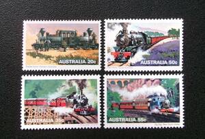 オーストラリア連邦発行 ジグザグ鉄道など蒸気機関車切手 ４種完 ＮＨ 未使用