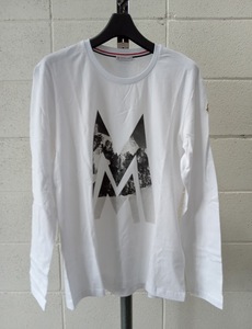 ▽ モンクレール ロングTシャツ / MONCLER ホワイト 白 HCOM-16-192 ロゴ メンズ コットン ロンT