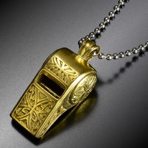 ペンダントトップ 笛型 十字花紋 真鍮 バチカン付き [ ゴールド ] ネックレス 首飾り アンティーク レトロ チャーム