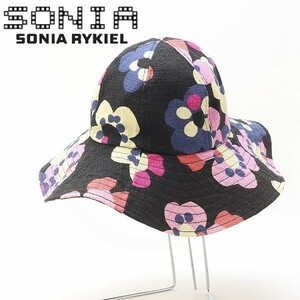 ◆SONIA RYKIEL ソニアリキエル キャンバス 花柄 ハット 帽子