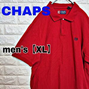 A78【CHAPS】半袖ポロシャツ【メンズXL】レッド