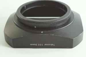 210『送料無料 並品』ASAHI PENTAX TAKUMAR 24mm F3.5 （フィルター径58mm 鏡筒先端径60mm）アサヒ ペンタックス 金属製角型 レンズフード