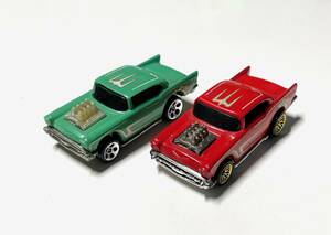 Hot Wheels　ホットウィール 57 シボレー シェビー2台セット 57 CHEVY ホットロッド ドラッグ