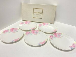 エレガント！ NINA RICCI Maison 銘々皿 5枚セット 薔薇柄 オーバルプレート Sango 楕円皿 ニナリッチ ☆ちょこオク☆80