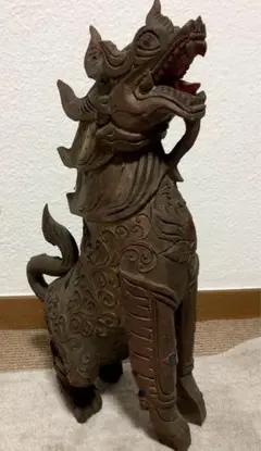 麒麟　江戸時代　仏像　神獣　像　神社　寺　日本　骨董　アンティーク　木像　彫刻