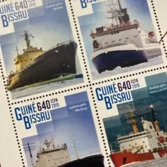 52229セール現品限り　外国切手未使用　ギニアピザウ発行船舶限定印刷小型シート