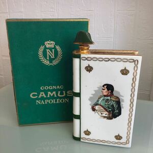 【1円スタート】CAMUS カミュ ナポレオン ブック 古酒 陶器ボトル 空瓶 箱付き 緑 COGNAC NAPOLEON 飾り アンティーク インテリア 激安