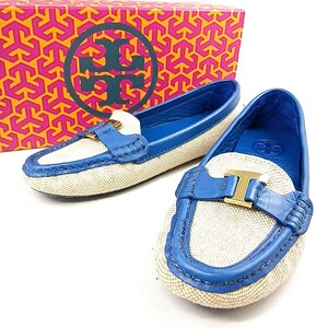 C #【商品ランク:B】 トリーバーチ TORY BURCH ロゴ刻印 一部 レザー ゴールド金具 パンプス size6 1/2M レディース シューズ 婦人靴 