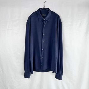 1990s PRADA Uomo Silk mix Plain Design Shirt プラダ シルク 絹 長袖 シャツ ヴィンテージ ビンテージ 初期 アーカイブ メンズ トップス