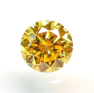 【100円～】VS1！0.136ct 天然ダイヤ Fancy Deep Orangy Yellow (ナチュラルカラー) 