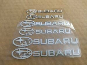 【送料無料】 SUBARU(スバル) 耐熱ステッカー シルバー 大中小６枚セット ⑥