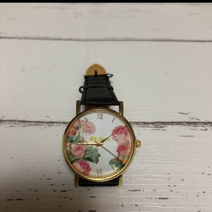 A26 新品 腕時計 時計 ブラック 黒 アナログ 薔薇 ばら レディース ファッション雑貨 小物 