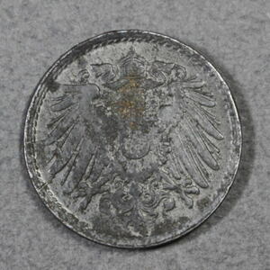 ドイツ 1919年〔 5ペニヒ 硬貨 〕イーグル 鷲 鉄 A1329