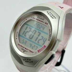 A)可動品★ カシオ CASIO カシオコレクション Collection SPORTS STR-300-4JH ピンク文字盤 腕時計 メンズ レディース D2705