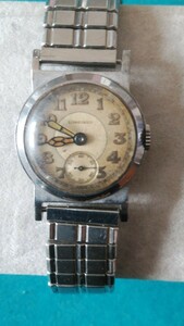 ジャンク　希少品　シリンダーケース／ロンジン手巻スモールセコンド腕時計／1930-1940年代