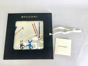 BVLGARI ブルガリ シルク100% サーカス 大判 スカーフ　未使用自宅保管品　ケース付[03-3819