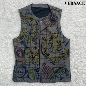 【美品】VERSACE ヴェルサーチ ロゴ ベスト 13AW 52 名作